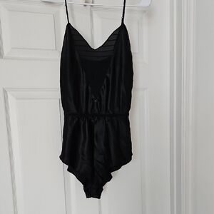 Black Satin Bodysuit